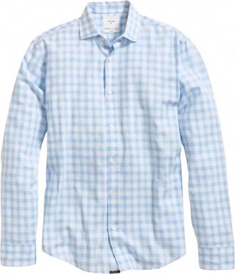 Billy Reid Mens Hutchenson Sport Shirt In Light Blue White