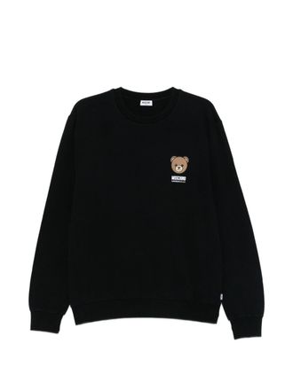 Moschino Casual Black Sweater with Playful Teddy Bear Graphic