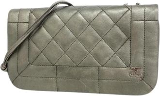 Chanel Pre-owned Clutches, female, Gray, Size: ONE SIZE Pre-owned Vintage Shoulder Bag