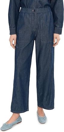 Eileen Fisher Lightweight Organic Cotton Denim Wide Ankle Pant Womens Clothing Dark Indigo : MD 28.5, Cotton/Denim