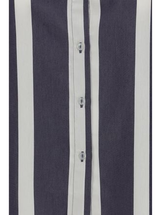 Cruna Striped Viscose Shirt - Navy