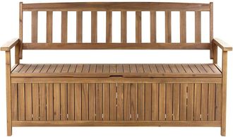 Beliani Beliani - Rustic Outdoor Patio Storage Bench Solid Acacia Wood 160 cm Sovana