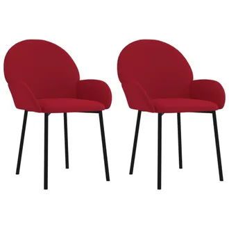 Nova Sillas De Comedor 2 Unidades Terciopelo Rojo Tinto Vidaxl