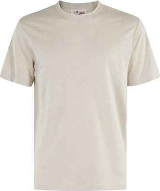 MC2 Saint Barth Linnen T-shirt Ecstasea Grano - Heren - T-shirts - Beige - S - Linnen - Tops