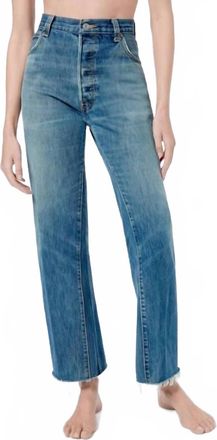 Re/Done High Rise Wide Leg Crop Jeans In Indigo