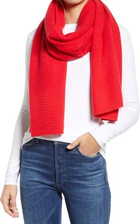 Nordstrom Cashmere Rib Scarf in Red Chinoise at Nordstrom Rack