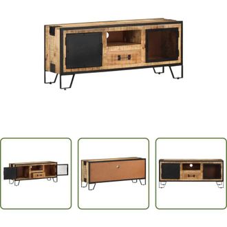 vidaXL Mobile TV industriale - Mobile Porta TV 110x31x46 cm in Legno di Mango Grezzo