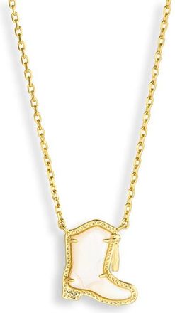 Kendra Scott Drill Team Boot Pendant Necklace in Gold Ivory Mother Of Pearl at Nordstrom