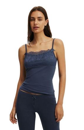 Cotton On Womens Dreamy Soft Lace Overlay Cami in Steely Blue Wash at Nordstrom, Size Medium