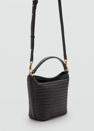 Mango Small braided bucket bag cioccolato - Donna - Taglia unica - MANGO