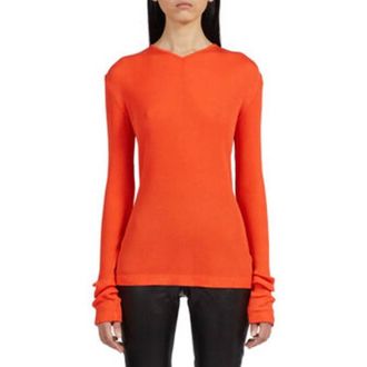 Ferragamo Long-Sleeved Knit Top, Size X-Large