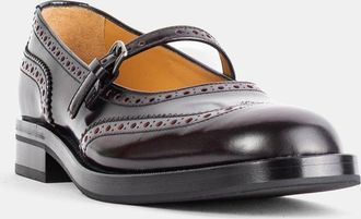 Churchs Womens Ballerines En Cuir De Veau Poli Bordeaux Red Flats Flat Shoes