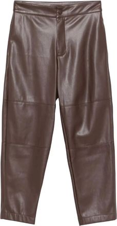Twinset Wagon Pant - Dames - Straight fit broeken - Bruin - M - Leer - Broeken