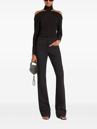 Courrèges Top met open schouders en hoge hals - Zwart