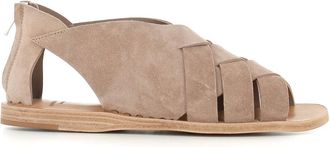 Officine Creative Schoenen, Dames, Beige, 36 EU, Su&egrave;de, Beige Su&egrave;de Platte Sandalen
