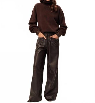 Sessun Manha Leather Pants In Brown
