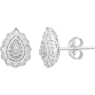 Effy Sterling Silver Diamond Stud Earrings in White at Nordstrom Rack