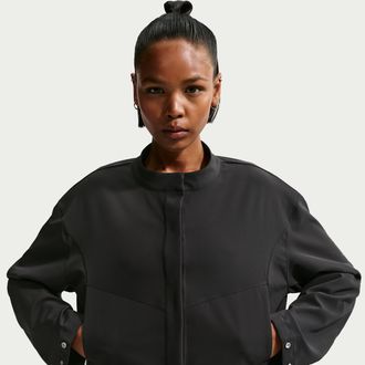 Nike Womens 24.7 PerfectStretch Dri-FIT Loose-Fit Cropped Jacket in Black | IB8986-010