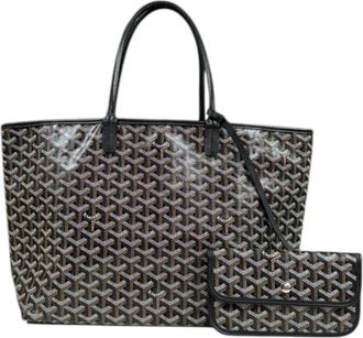 Goyard Saint Louis Black Brown Coated Canvas Tote Bag (Pre-Owned)