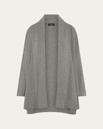 Eskandar Wide A-Line Shawl-Collar Cardigan (Long Plus Length)