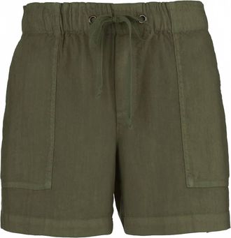 Kut from the Kloth Womens Katana Linen Shorts In Forest Green