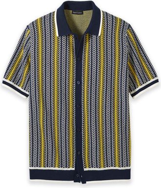 Paul Fredrick Cotton Button Front Polo