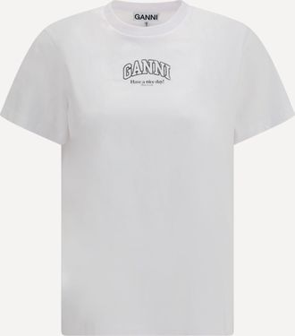 Ganni T-shirt girocollo Woman XS