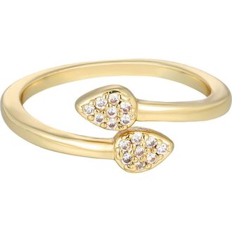 Adornia 14K Gold Plated Cubic Zirconia Bypass Ring at Nordstrom Rack, Size 7