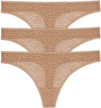 DKNY Modern Lace 3-Pack Thongs in Dkny Glow at Nordstrom Rack, Size X-Large