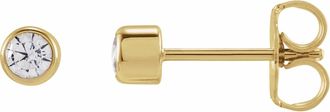 Diamond2Deal 14K Gold 3 mm Round 1/5ct Lab-Grown Diamond Earrings Clarity SI, Color G-H