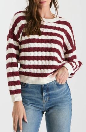 Blu Pepper Stripe Cable Knit Crop Sweater in Oxblood at Nordstrom Rack, Size Medium