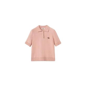 Twinset Poloshirt met Broche - Dames - Tops - Roze - Maat: S Katoen