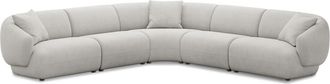 Castlery Auburn Extended L-Shape Sectional Sofa Customized, Performance Fleece, Medium Grey, Spill Resistant, Modular for Castlery
