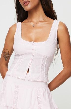Princess Polly Cheyla Button-Up Tank in Pink at Nordstrom, Size 12
