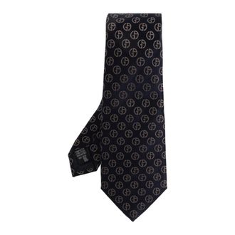 Giorgio Armani Accessoires, Heren, Blauw, ONE Size, Zijden Stropdas