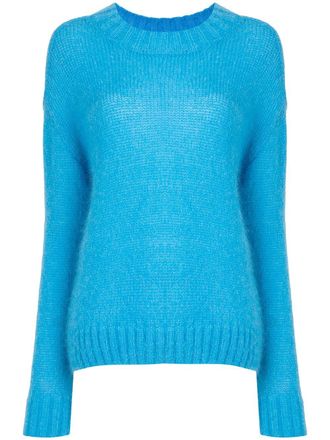 GOEN.J slouchy ribbed jumper - Blue