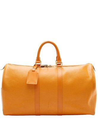 Louis Vuitton Orange Epi Leather, Leather Vintage Keepall 45 Duffle (Authentic Pre-Loved)