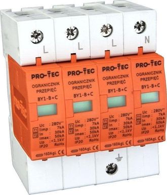 PROTEC By1-b+c 4 Polos Limitador De Sobretensi&oacute;n Gris