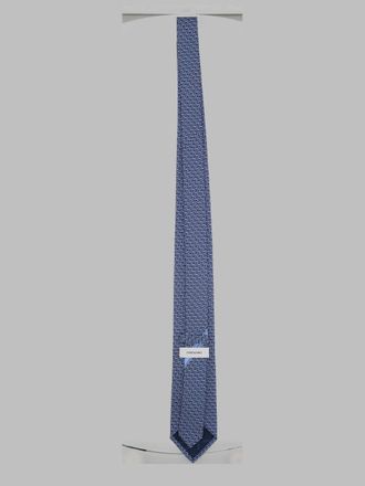 Ferragamo Printed Silk Necktie - Blue