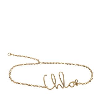 Chlo&eacute; Accessoires, Dames, Geel, ONE Size, Messing riem met kettingen