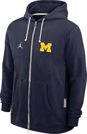 Nike Jordan Mens Michigan Sideline Jordan Brand Dri-FIT College Full-Zip Hoodie in Blue | 0JAV41SMWN-WZZ