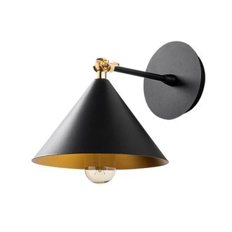 Wonderlamp Aplique de pared negro forma c&oacute;nica de metal y orientable