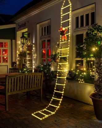 OEM Guirnalda De Luces Navide&ntilde;as El&eacute;ctricas De 3 M, Escalera Con Pap&aacute; Noel, 8 Modos, Resistente Al Agua, Para Decoraci&oacute;n Navide&ntilde;a En Interiores Y Exterior