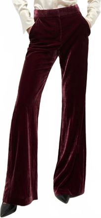 Veronica Beard Lebone Velvet Pant In Wine