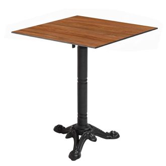 Oviala Mesa de bistr&oacute; de jard&iacute;n cuadrada inclinable 60 cm roble oscuro