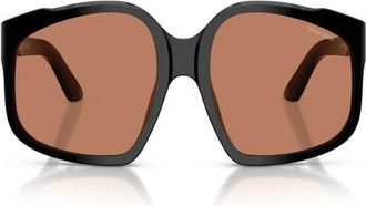 Miu Miu 59mm Polarized Irregular Sunglasses in Black /Brown at Nordstrom