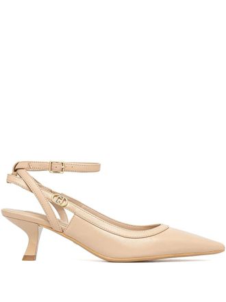 Liu Jo 55mm slingback pumps - women - Calf Leather/Rubber/Calf Leather/Calf Leather - 37 - Neutrals