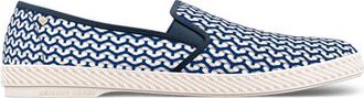 Rivieras Shoes Classic Woven Cotton Slip-On Loafer in Navy And White at Nordstrom, Size 45