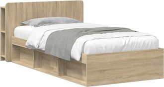 vidaXL Estructura De Cama Con Almacenamiento Roble Sonoma 90 X 190 Cm Vidaxl