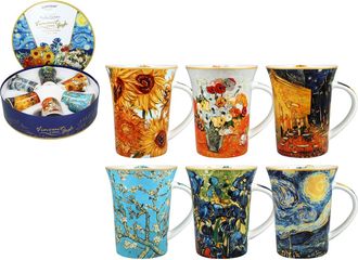 OEM Juego De 6 Tazas Carmani En Una Caja Redonda - V. Van Gogh